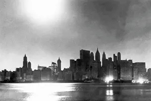 Cityscape Prints: New York City at night during a massive power failure