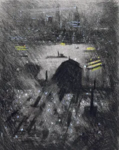 Images Dated 4th December 2008: New York City. Night view from above over Weehawken Ferry