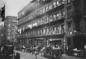 1910s Candid Prints: New York City, row of tenements