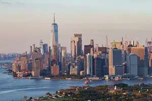 Financial District Prints: New York City skyline with the 102 story, One World Trade Center