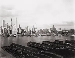 Financial District Prints: New York City skyline from Brooklyn in 1931