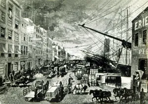 Horse Drawn Car Prints: NEW YORK CITY, South Street & the Seaport