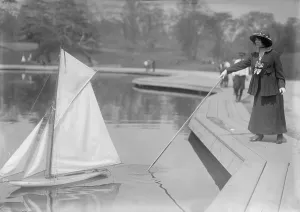 Central Park Prints: New York City, start of toy yacht race in Central Park, circa 1910s