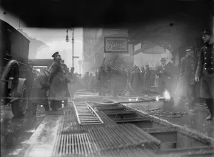 Buick Prints: New York City subway fire, breaking through subway roof