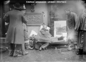 1910s Candid Prints: New York City subway fire overcome