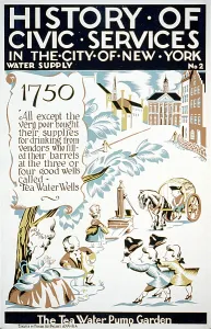 1750s Prints: New York City. The tea-water pump garden