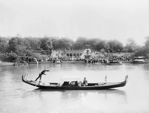Rowing Prints: New York City, terrace and gondola, Central Park, circa 1894