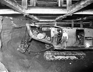 Digging Prints: New York City, workmen in the tunnels