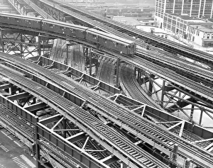 Tracks Prints: New York subway train tracks and signals outside Queens Plaza Station