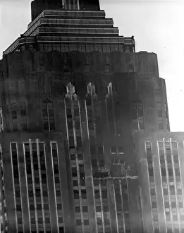 Damaged Prints: NEW YORK--This is how the south side wall of the Empire State Building in New York appears the day after an Army B-25