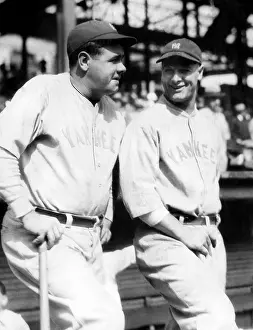 Images Dated 14th March 2007: New York Yankees outfielder Babe Ruth and first baseman Lou Gehrig