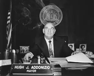 Mayor Prints: Newark Mayor Hugh Addonizio back at his City Hall desk on Dec
