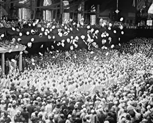 Celebration Prints: Newly commissioned Navy ensigns toss their hats into the air at their 1929 graduation and commissioning ceremony