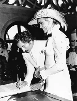 Hemingway Prints: Newly wed Errol Whitson, signs the marriage registry after marrying model Margot Hemingway