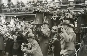 Overcoats Prints: News photographers in Berlin, Germany, 1930s. (BSLOC_2013_8_237)