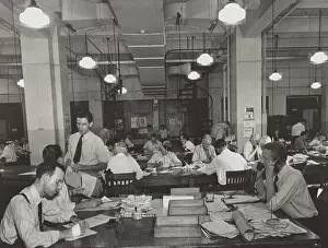 Papers Prints: News room of the New York Times, Sept