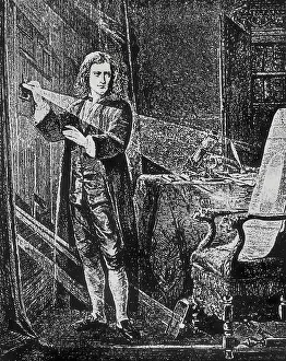 Physicists Prints: Newton, Sir Isaac (1642-1727). English mathematician