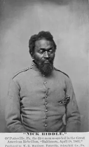 Nicholas Prints: Nicholas Biddle, an African American Union soldier was the first man wounded in the Civil War