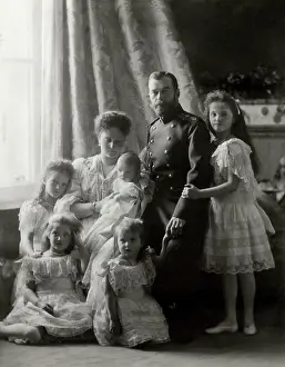 Monarch Prints: Nicholas II and family at the Christening of Czarevich Alexei, 1904