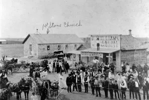 Advertisement Prints: Nicodemus, Kansas. A colony of free African Americans. Street scene ca. 1885