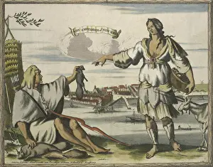 1700s Prints: NIEU AMSTERDAM AT NEW YORK, engraved by Aldert Meijer, and published ca. 1700