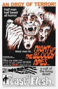 1963 Movies Prints: NIGHT OF THE BLOODY APES, 1969, FEAST OF FLESH, (aka BLOOD FEAST), 1963, US poster