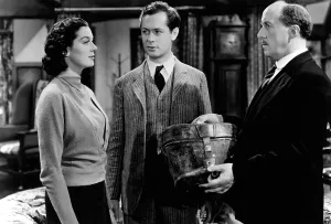 Rosalind Prints: NIGHT MUST FALL, from left: Rosalind Russell, Robert Montgomery, Matthew Boulton, 1937