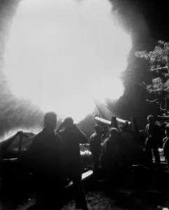 Lcgr1310 Prints: Night firing of 155mm artillery