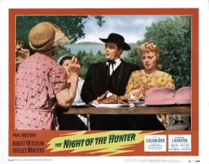 1955 Movies Prints: THE NIGHT OF THE HUNTER, from left: Lillian Gish, Robert Mitchum, Shelly Winters, 1955