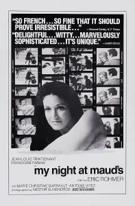 1969 Movies Prints: MY NIGHT AT MAUD'S, (aka MA NUIT CHEZ MAUD), US poster, Francoise Fabian, 1969