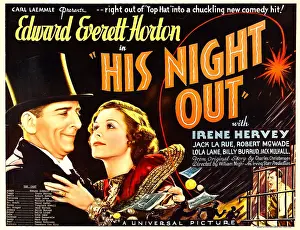 Horton Prints: HIS NIGHT OUT, from left: Edward Everett Horton, Irene Hervey, 1935