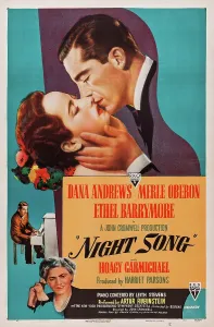 Playing Piano Prints: NIGHT SONG, US poster, top from left: Merle Oberon