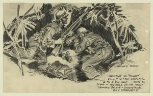 Lcgr1312 Prints: Nighttime on Bloody Knoll on Guadalcanal Island