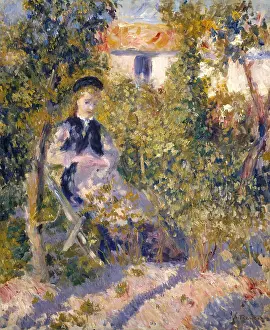 Auguste Prints: Nini in the Garden, by Auguste Renoir, 1876, French impressionist painting, oil on canvas