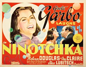 Douglas Prints: NINOTCHKA, US lobbycard, from left: Greta Garbo, Melvyn Douglas, 1939