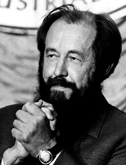 Alexander Prints: Nobel Prize winning author Alexander Solzhenitsyn at a luncheon held in his honor given by the American Federation of