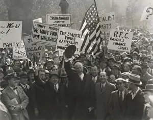 Cheering Prints: Norman Thomas, 1932 Socialist presidential nominee in Philadelphia