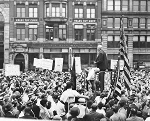 Union Square Prints: Norman Thomas addressing a meeting in Union Square