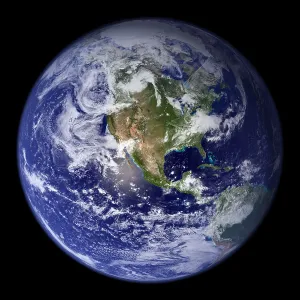 Globe Prints: North American, the Caribbean, and northern South American photographed from space