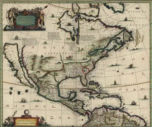 Prints: North American map created in 1652 showing California as an island