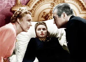 Braid Prints: NOTORIOUS, from left: Madame Leopoldine Konstantin, Ingrid Bergman, Claude Rains, 1946