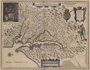 English Prints: NOVA VIRGINIAE TABULA, 1635, by Dutch master map-maker
