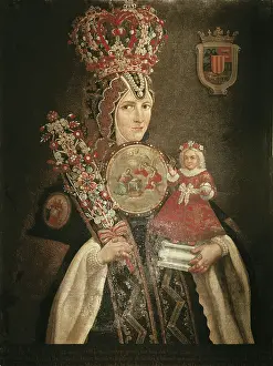 18th C Prints: Novice nun dressed in her best habit taking her vows