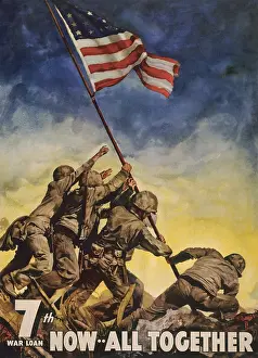 Patriotism Prints: Now--all together'. 7th War Loan poster showing U