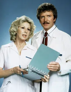 Michael Prints: NURSE, (from left): Michael Learned, Robert Reed, 1981-82