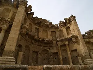 Travel Destination Prints: Nymphaeum, 191, 2nd Century A.D. stone building - Jordan, Jerash. Whole Artwork View