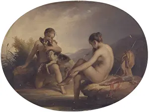 Model Prints: Two nymphs joking with a dog, by Francis Podesti