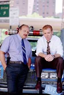 : NYPD BLUE, from left, Dennis Franz, David Caruso, 1993-2005 (1993 photo)
