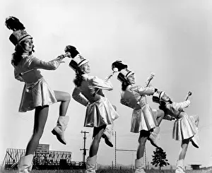 High School Prints: Oak Ridge High School Drum Majorettes on the football field