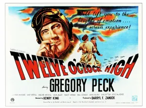 Peck Prints: TWELVE O'CLOCK HIGH, Gregory Peck on British quad poster